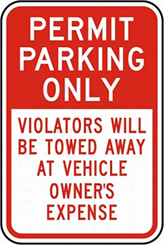 Dreamawsl Achtung vor - Blechschild - Parkerlaubnis nur Violators Towed Schild Sicherheitsschild Blechschild Warnschild Hinweis 30,5 x 20,3 cm von Dreamawsl