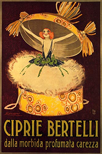 Dreamawsl Retro Metal Poster Series - Ciprie Bertelli Italian Makeup Advertisement - Advertising Poster Tin Sign Metal Scenery Character Poster 30,5 x 20,3 cm von Dreamawsl
