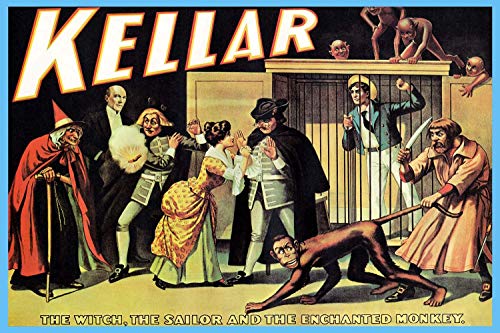 Dreamawsl Retro Metal Poster Series - Kellar The Witch, The Sailor and The Enchanted Monkey Vintage Magic Advertising Poster - Advertising Poster Tin Sign Metal Scenery Character Poster 30.5 x 20.3 cm Dreamawsl Retro Metal Poster Series - Kellar The Witch, The Sailor and The Enchanted Monkey Vintage Magic Advertising Poster - Advertising Poster Tin Sign Metal Scenery Character Poster 30.5 x 20.3 cm von Dreamawsl