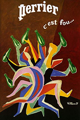 Dreamawsl Retro Metal Poster Series - Perrier C'est Fou Vintage French Advertising Poster - Advertising Poster Tin Sign Metal Scenery Character Poster 30.5 cm x 20.3 cm von Dreamawsl