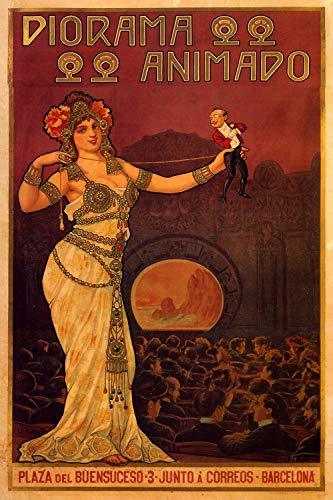 Retro Metall Poster Serie - Diorama Animado Barcelona Marionette Show Spanische Reise - Werbeplakat Blechschild Metalllandschaft Charakter Poster 30,5 x 20,3 cm von Dreamawsl