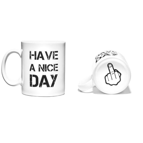 Dreambase Kaffee-/ Teetasse Have a nice Day, Bürotasse, Keramik, weiß von Dreambase