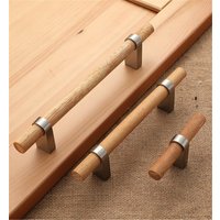 3"3.78" 5'''brushed Nickel Holz Schrankgriffe Schwarze Schrankgriffe Knauf Buche Schubladenzug Massivholz T Bar Pulls 96 128 Mm von Dreamchinese