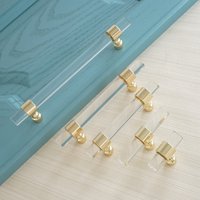 Customsize Gold Klar Lucite Schublade Knäufe Und Acryl Kabinett Griffe Pulls Schrank Kleiderschrank Knobs von Dreamchinese