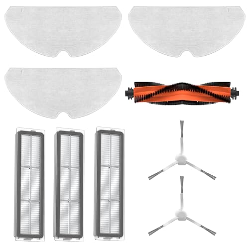 Dreame Zubehörset für D9 Max/F9 Pro: Holen Sie das Beste aus Ihrer Reinigung heraus mit 1x Hauptbürste, 2x Seitenbürsten, 3x Filtern und 3x Mopptüchern - Original und Kompatibel von dreame