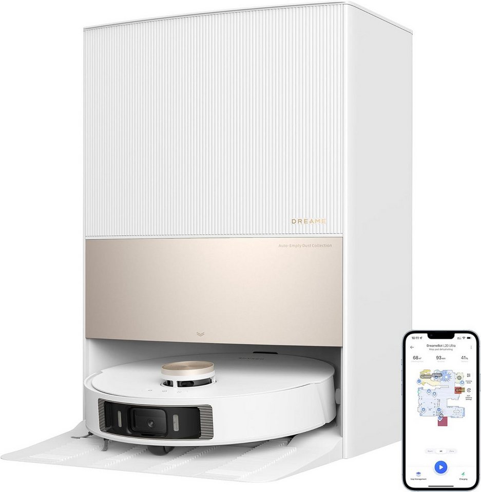 Dreame Saugroboter L20 Ultra Saug-/Wischroboter Absaug-/Reinigungsstation weiß (RLX41CE) von Dreame