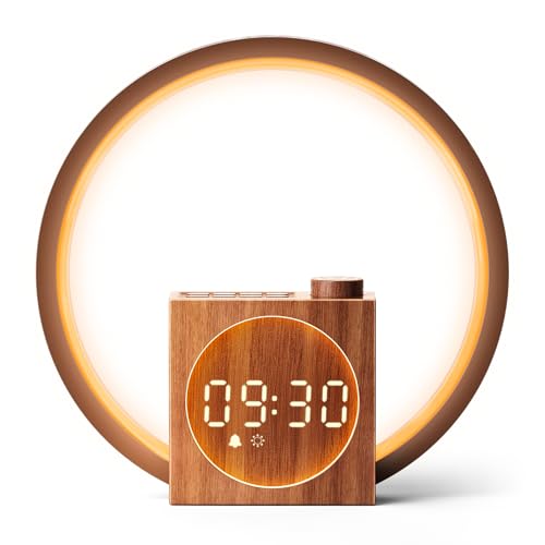 Dreamegg Nachttischlampe Touch mit Wecker - Tageslichtwecker mit 12 Lichtmodi, 20-Stufig Dimmbares, Lichtwecker mit 25 Beruhigende Klänge, Wake Up Light Wecker mit USB Ladefunktion, für Schlafzimmer Dreamegg Nachttischlampe Touch mit Wecker - Tageslichtwecker mit 12 Lichtmodi, 20-Stufig Dimmbares, Lichtwecker mit 25 Beruhigende Klänge, Wake Up Light Wecker mit USB Ladefunktion, für Schlafzimmer von Dreamegg