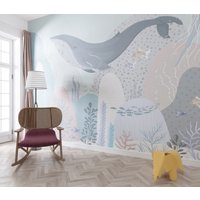Blauwal Tapete Kinderzimmer Walfisch Wandbild Schälen Und Aufkleben #54 von DreamerDecor