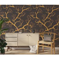 Chinoiserie Magnolia Wallpaper Wandbild, Traditionelle Oder Abnehmbare Peel & Stick Wallpaper, Blumen von DreamerDecor