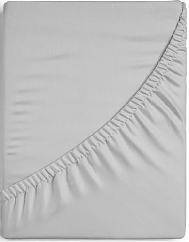 Dreamers Den Topper Spannbettlaken 80cmx200cm, 100% ägyptischer Perkal Baumwolle, geeignet für Allergiker geeignet, schrumpf- und farbecht, Dunkelgrau (Arm Grau, 180cm x 210cm) von Dreamers Den