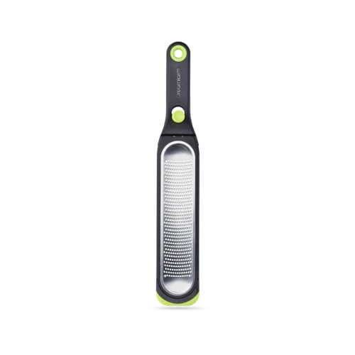 Dreamfarm OZEST Selbstreinigende Zester Reibe | 32 cm Edelstahl Reibe mit Selbstreinigung auf Knopfdruck | Spülmaschinenfest | BPA frei | Konkave Reibe Edelstahl | Käsereibe Parmesan mit Abdeckung von Dreamfarm