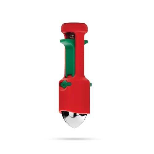 Dreamfarm Hullapit 3-in-1 Fast & Easy Erdbeer-Huller, Kirschentkerner und Olivenentkerner – Rot/Grün von Dreamfarm