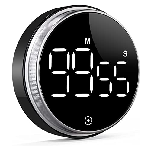 Dreamhigh® Digitaler Küchentimer mit Magnethalterung, Eieruhr, kurzzeitwecker LCD Bildschirm, 3 Lautstärkestufen und 2 Helligkeitsstufen, Ideal zum Kochen, Backen, Studieren usw-Schwarz von Dreamhigh