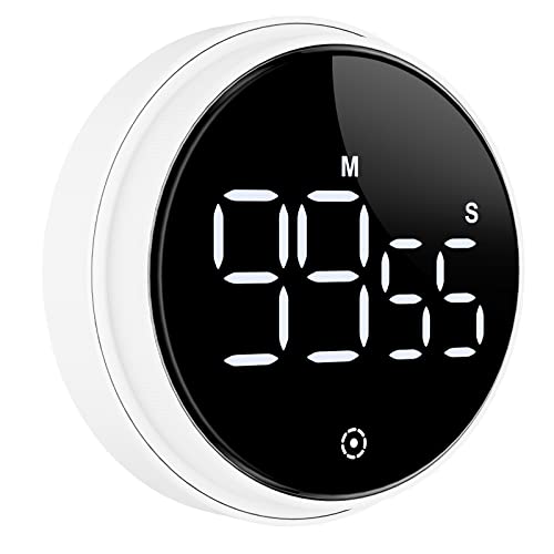 Dreamhigh® Digitaler Küchentimer mit Magnethalterung, Eieruhr, kurzzeitwecker LCD Bildschirm, 3 Lautstärkestufen und 2 Helligkeitsstufen, Ideal zum Kochen, Backen, Studieren usw-Weiss von Dreamhigh