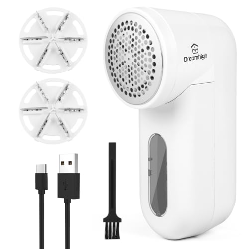 Dreamhigh® Fusselrasierer Elektrisch, Tragbarer Fusselentferner mit 2 Gängen Verstellbar, USB Lint Remover-mit 1 Ersatzklingen für Verschiedene Stoffe von Dreamhigh