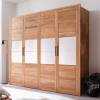 Holzkleiderschrank massiv aus Wildeiche und Glas 4 Drehtüren von Dreaming Forest