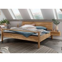 Massivholz 140 cm Bett in Wildeichefarben 41 cm Einstiegshöhe von Dreaming Forest