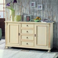 Shabby Chic Sideboard in Antikweiß Fichte massiv von Dreaming Forest