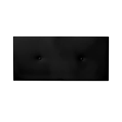 Dreaming Online Kopfteil mit Polsterung Modell Mailand, Bezug aus hochwertigem Kunstleder, inklusive Beschlägen und Schrauben, Holz Lederimitat, Schwarz, 115 x 60 cm (Bett 105) von DUÉRMETE ONLINE