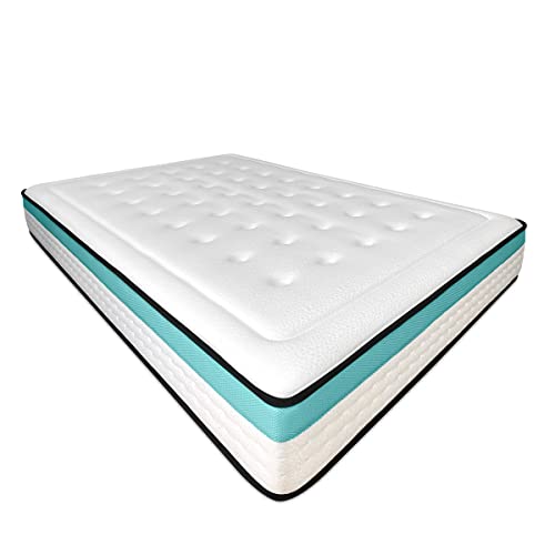 Dreaming Online Viskoelastische Matratze Bio MAX Premium mit Viscogel, fest und bequem, Dicke 24 cm, milbenhemmend, antibakteriell und hypoallergen, Memory Foam, Weiß, 150 x 200 von DUÉRMETE ONLINE