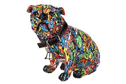 Dreamlight Moderne Skulptur Dekofigur Mops Hund POP Art aus Kunststein Mehrfarbig 20x17 cm von Dreamlight