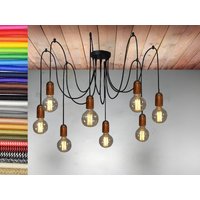 2-15 Cluster Pendelleuchte Holz Glühbirnen Spinnen Kronleuchter von Dreamlightforyou