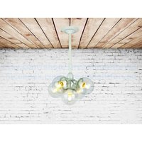 5-Flammiger Kronleuchter Eingangsbereich Weiß Flur Leuchte Klarglas Plafond Beleuchtung Esszimmer Pendelleuchte 5-Flammiger Kronleuchter Eingangsbereich Weiß Flur Leuchte Klarglas Plafond Beleuchtung Esszimmer Pendelleuchte von Dreamlightforyou