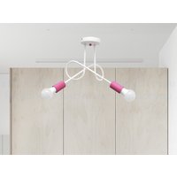 Doppelte Rosa Kronleuchter Deckenleuchte Kinder Mädchenzimmer Weiß Rosa Pendelleuchte Art-Deco Beleuchtung Kinderzimmer Licht von Dreamlightforyou