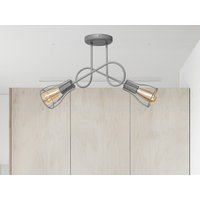 Double Semi Flush Mount Käfig Decke Leuchte Kücheninsel Graue Beleuchtung Industrielle Kronleuchter von Dreamlightforyou