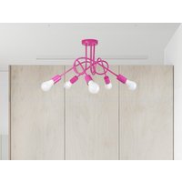 Fünf Kopf Halb Bündig Montieren Rosa Kronleuchter Kinderzimmer Licht Kleinkind Mädchen Leuchte 5-Licht Deckenleuchte von Dreamlightforyou