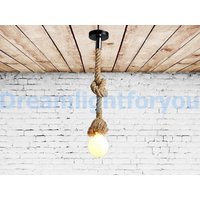 Hanfseil Pendelleuchte Manila-Seil Juteseil Küchenleuchter Moderner Kronleuchter Loft Vintage Beleuchtung Im Rustikalen Stil von Dreamlightforyou