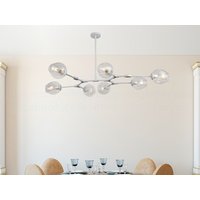 Molecular Chandelier Ast Weiß Beleuchtung 7 Glas Lampenschirm Sputnik Rod Deckenleuchte Wohn Esszimmer von Dreamlightforyou