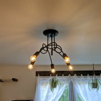 Multi-Licht-Deckenleuchte Pendelleuchte Industrielle Kronleuchter Deckenleuchte Befestigung Beleuchtung Unterputz Dine von Dreamlightforyou