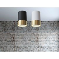 Schwarz Weiß Gold Spotlight Deckenleuchte Unterputzrohr Messing Zylinder Lampe Deckenmontage Strahler Licht Küchenleuchte von Dreamlightforyou