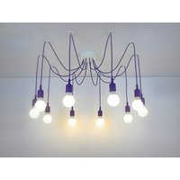 Violette Spinnen Kronleuchter 2-15 Pendelleuchte Spinnenleuchte Violett Leuchte Industrie von Dreamlightforyou