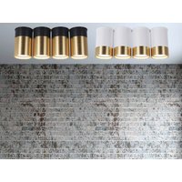 Weiß Schwarz Downlight Deckenhalterung Vierkopf Strahler Vierfach Pfeife Messing Deckenleuchte Flush Mount Zylinderlampe Zylinder Weiß Schwarz Downlight Deckenhalterung Vierkopf Strahler Vierfach Pfeife Messing Deckenleuchte Flush Mount Zylinderlampe Zylinder von Dreamlightforyou