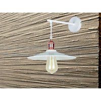 Weiße Wand Sconce Badezimmerwand Licht Industrielle Beleuchtung Weiß-Kupfer-Wandbeleuchtung Industrial Hallway Patio von Dreamlightforyou