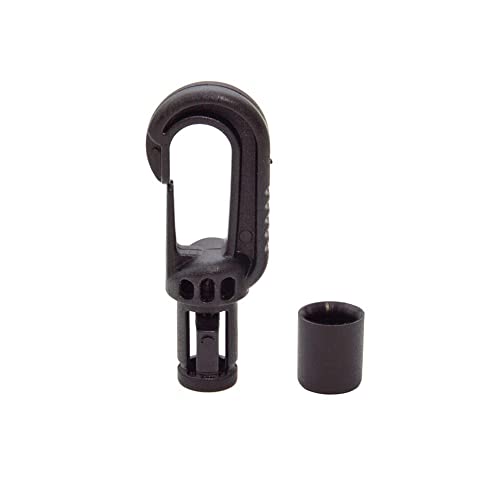 Dreamprint 100x Kunststoffhaken Autolock Haken Spannfix Spanner Karabiner Karabinerhaken Kunststoff Schwarz für 8 mm Expanderseil Expander Gummiseil Planenseil Gummiband Garten Zelt Planen von Dreamprint