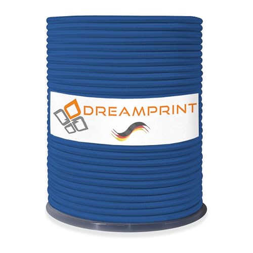 Dreamprint Expanderseil 100 m Blau 4 mm Gummiseil Gummischnur Spannseil Planenseil Spanngummi Gummileine Seil Schnur Band elastisch für Anhängerplane Planenbefestigung von Dreamprint