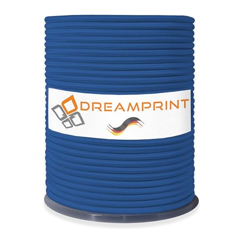 Dreamprint Expanderseil 100 m Blau 6 mm Gummiseil Gummischnur Spannseil Planenseil Spanngummi Gummileine Seil Schnur Band elastisch für Anhängerplane Planenbefestigung von Dreamprint