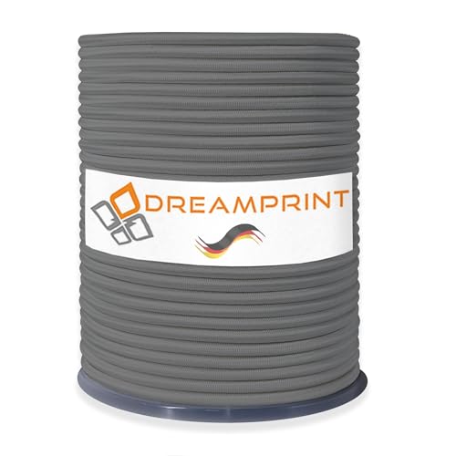 Dreamprint Expanderseil 100 m Grau 6 mm Gummiseil Gummischnur Spannseil Planenseil Spanngummi Gummileine Seil Schnur Band elastisch für Anhängerplane Planenbefestigung von Dreamprint