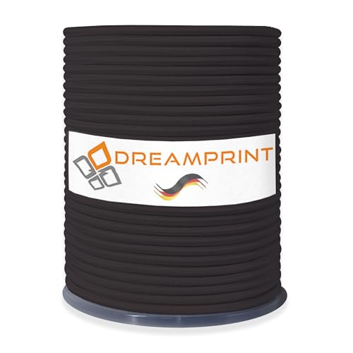 Dreamprint Expanderseil 100 m Schwarz 10 mm Gummiseil Gummischnur Spannseil Planenseil Spanngummi Gummileine Seil Schnur Band elastisch für Anhängerplane Planenbefestigung von Dreamprint