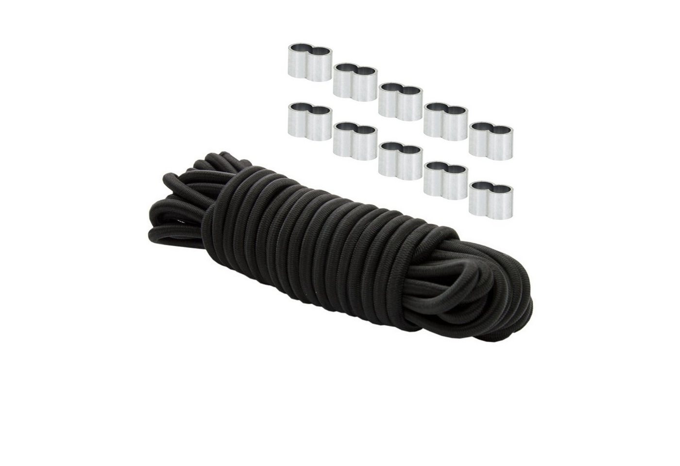 Dreamprint Expanderseil 10mm Schwarz 20m Gummiseil mit 10x Würgeklemmen Seil Dreamprint Expanderseil 10mm Schwarz 20m Gummiseil mit 10x Würgeklemmen Seil von Dreamprint
