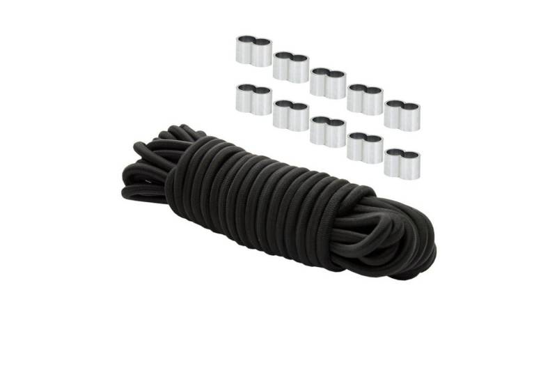 Dreamprint Expanderseil 10mm Schwarz 20m Gummiseil mit 10x Würgeklemmen Seil Dreamprint Expanderseil 10mm Schwarz 20m Gummiseil mit 10x Würgeklemmen Seil von Dreamprint