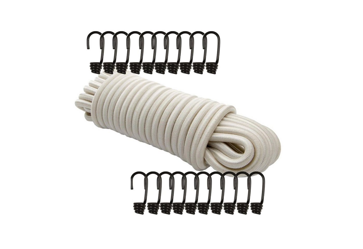 Dreamprint Expanderseil 20 m Weiß 6 mm Gummiseil Spannseil mit 20 Spiralhaken Seil Dreamprint Expanderseil 20 m Weiß 6 mm Gummiseil Spannseil mit 20 Spiralhaken Seil von Dreamprint