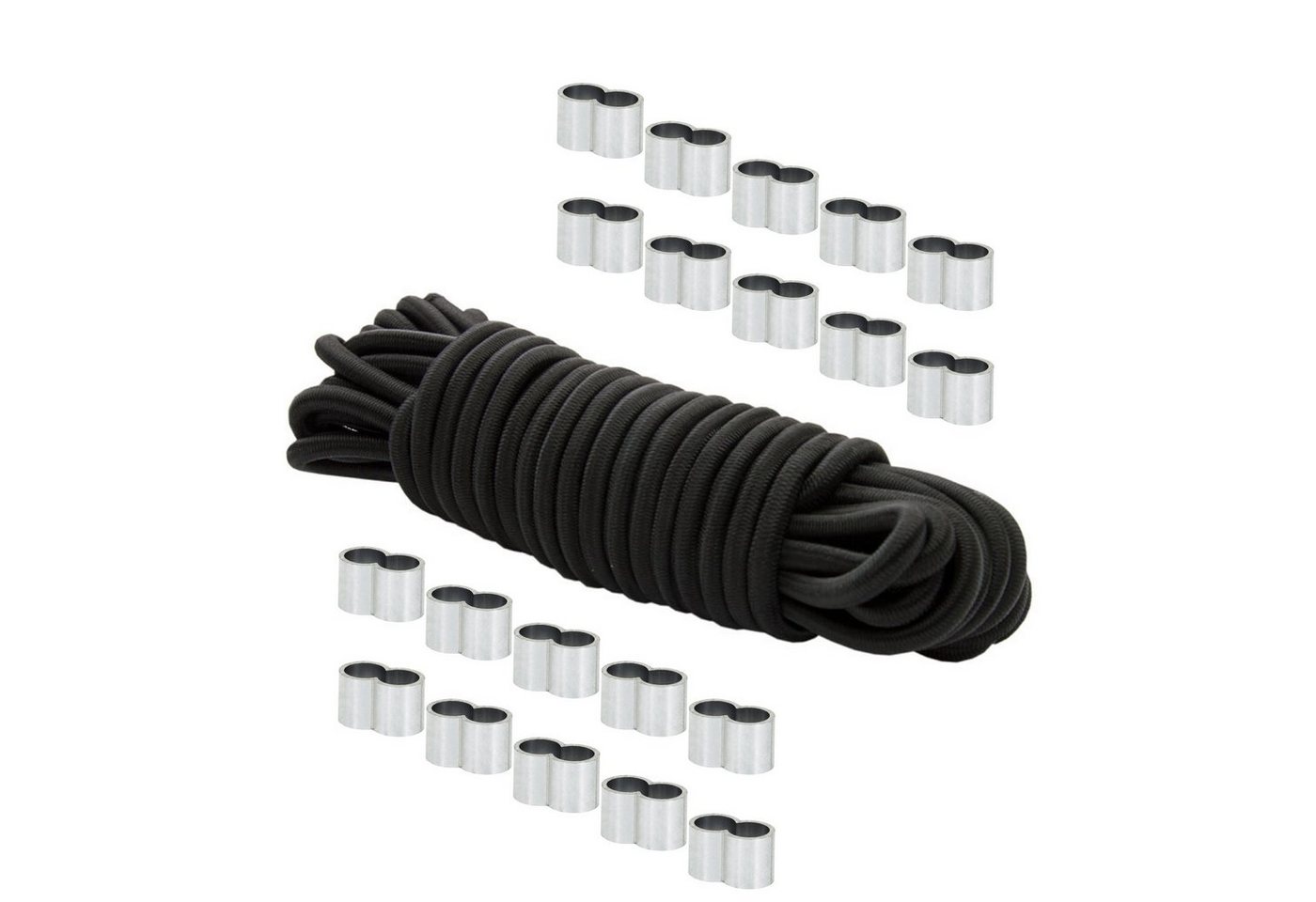 Dreamprint Expanderseil 30 m Schwarz 8 mm Spannseil mit 20x Würgeklemmen Seil Dreamprint Expanderseil 30 m Schwarz 8 mm Spannseil mit 20x Würgeklemmen Seil von Dreamprint