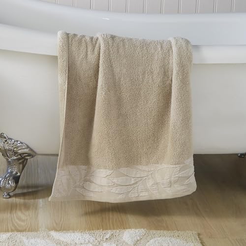 Dreams & Drapes Bathroom Lacie Handtuch, 100% Baumwolle, 50 x 90 cm, naturfarben von Dreams & Drapes