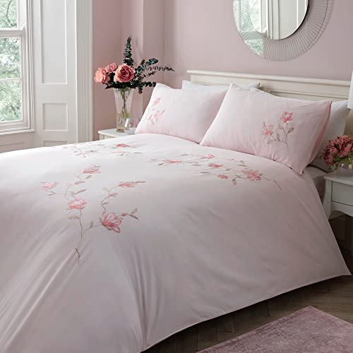 Dreams & Drapes Bettwäsche-Set, gewebt, Margot (52% Polyester, 48% Baumwolle) für Kingsize-Bett, Rosa von Dreams & Drapes