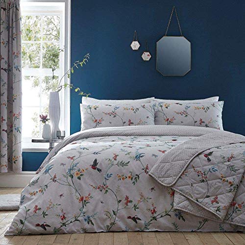 Dreams & Drapes – Mansfield – pflegeleichtes Bettwäscheset, 52% Polyester, 48% Baumwolle, grau, King Size von DREAMS AND DRAPES