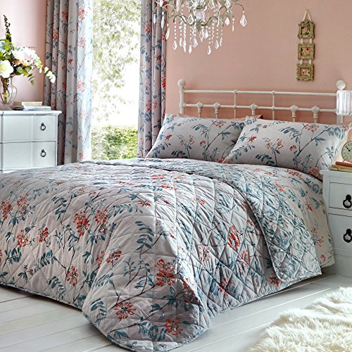 Dreams & Drapes Marldon Tagesdecke, 52, 48% Baumwolle, Füllung: 100% Polyester, grau, Bedspread von Dreams & Drapes